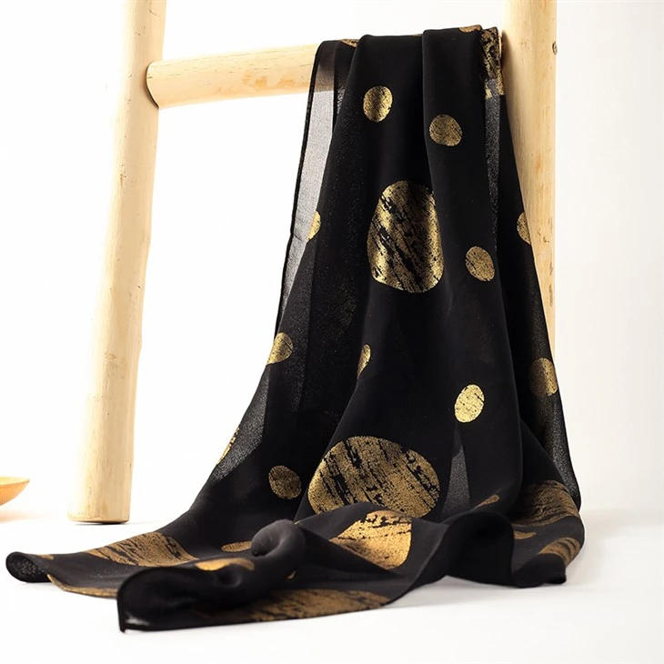 Gold Foil Polka Dot Scarf