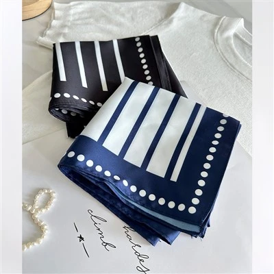 Black Polka Dot Silk Scarf