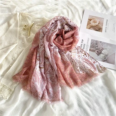 Paisley Orange Floral Scarf