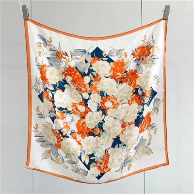 Women's Floral Silk Square Scarf
